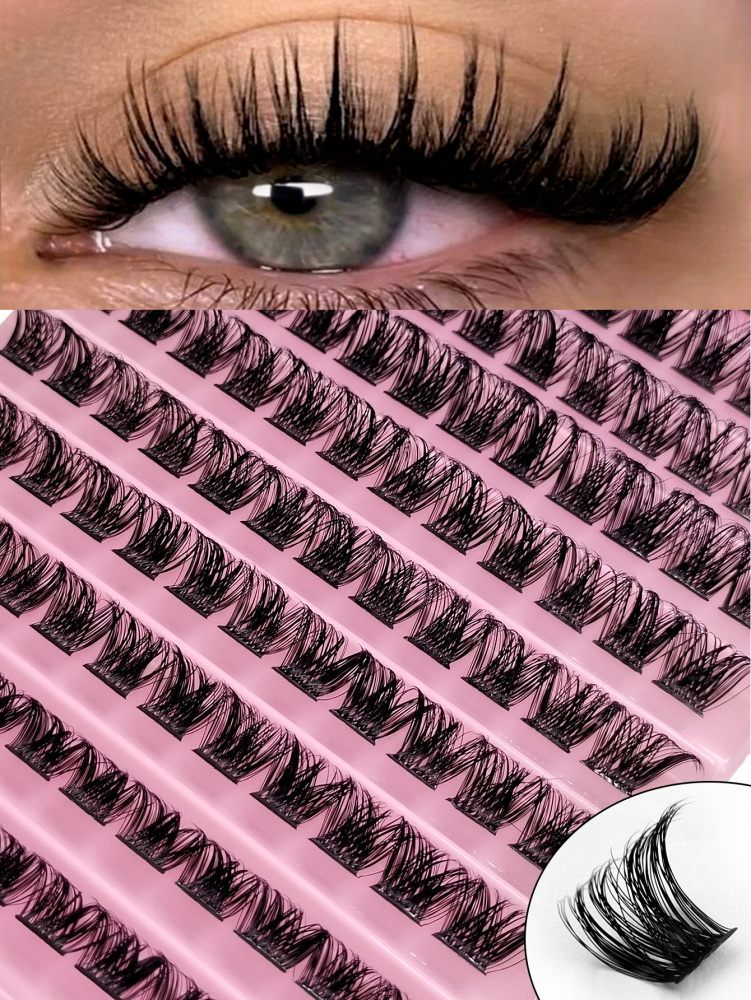 120PCS D Curl DIY Lash Clusters For Individual Lashes Volume Eyelashes Long-Lasting​ Eyelash Extensions Thick Natural Looking Fake Lashes Lash Clusters, Eyelash Clusters, Individual Eyelashes, Lashes, Fake Lashes