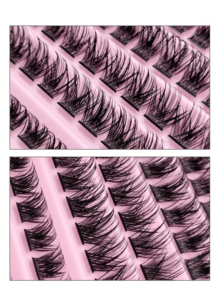 120pcs Cluster Lashes 8-16mm Wispy Individual Lashes Natural Look Lashes Fluffy Cluster Lash DIY Eyelash Extension Made From Premium Synthetic