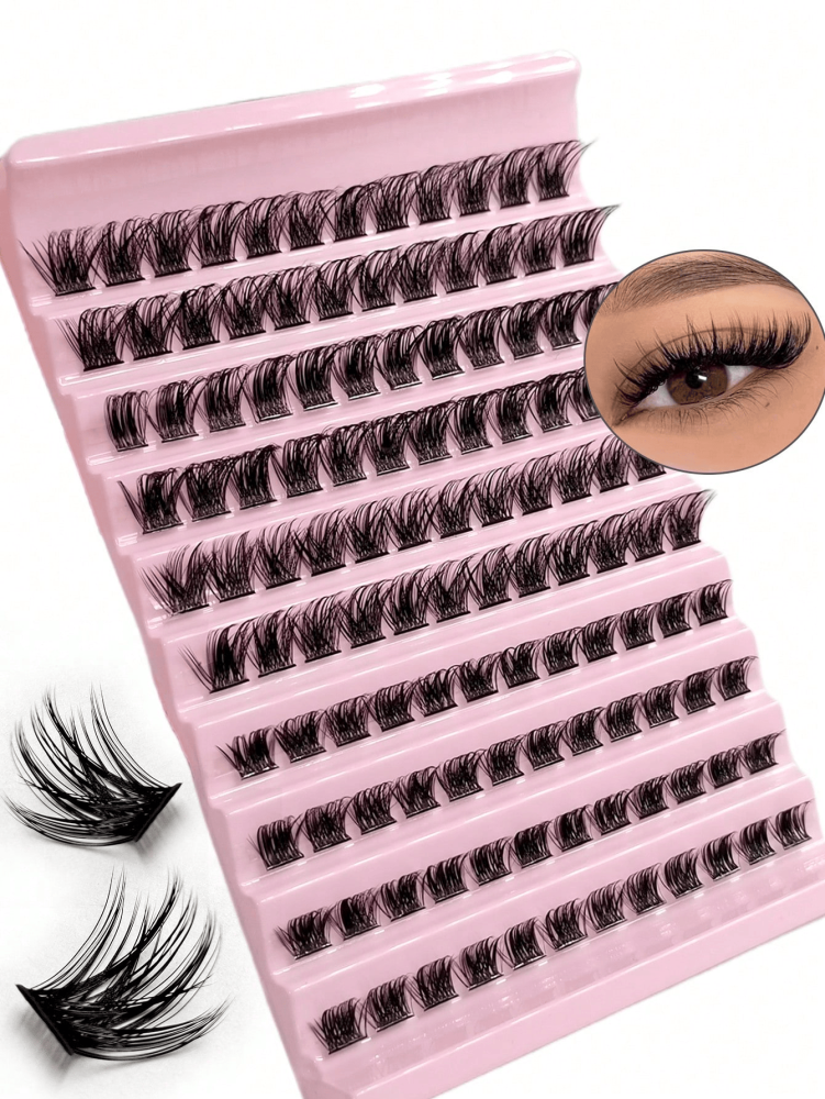 120pcs Cluster Lashes 8-16mm Wispy Individual Lashes Natural Look Lashes Fluffy Cluster Lash DIY Eyelash Extension Made From Premium Synthetic