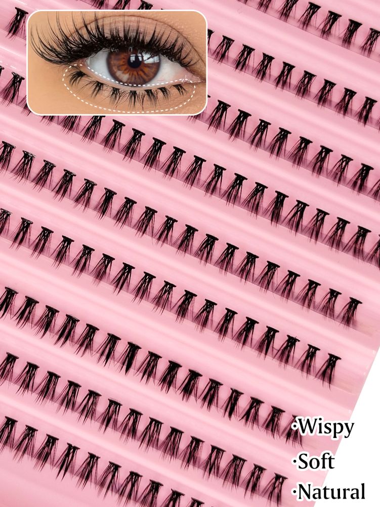 200 Pcs Bottom Cluster Lashes Natural Looking Reusable Bottom Lashes Mixed Length 6-8mm DlY Eyelash Extensions Soft Faux Mink Lashes For Beginners Easy To Use Salon-Quality Long-Lasting False Eyelash Extensions