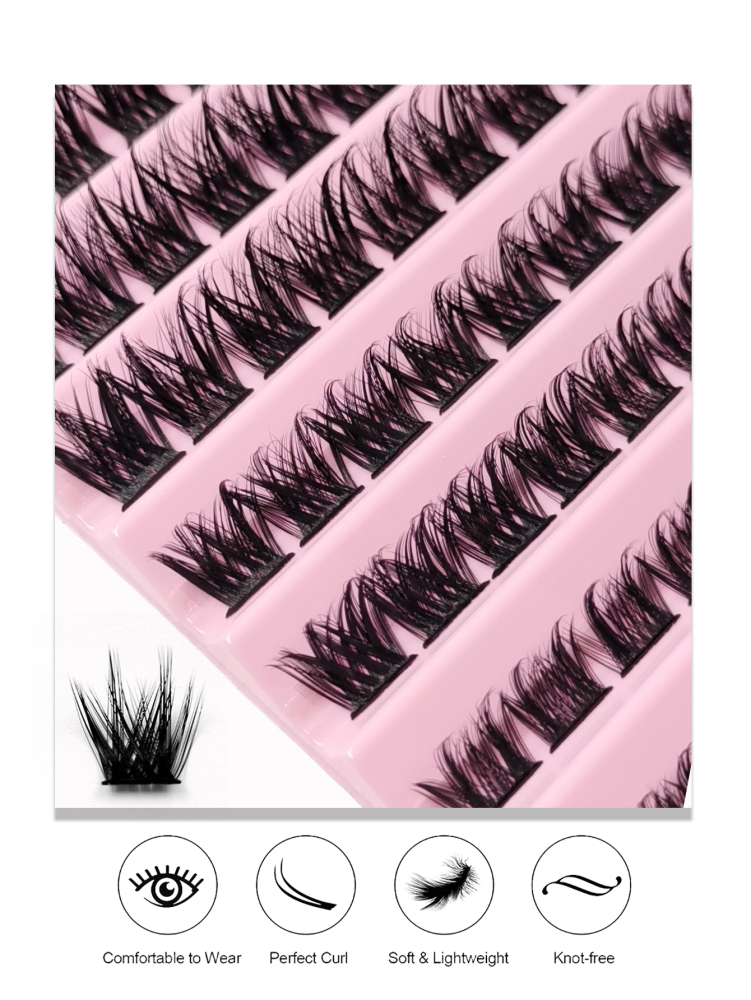 120 PCS D Curl Cluster Faux Mink Fake Eyelashes Individual Lashes Natural Look Lashes Fluffy Soft Crossed Dramatic Cluster Lashes DIY Eyelashes Lash Clusters,Eye Lash Clusters,Individual Eyelashes,Lashes,Fake Lashes