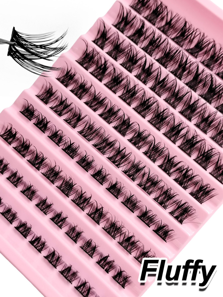 100PCS D Curl Wispy Individual Lashes DIY Lash Clusters Fluffy Crossed Cluster Lashes Volume Natural Soft Fake Lashes Lash Clusters,Eye Lash Clusters,Individual Eyelashes,Lashes,Fake Lashes