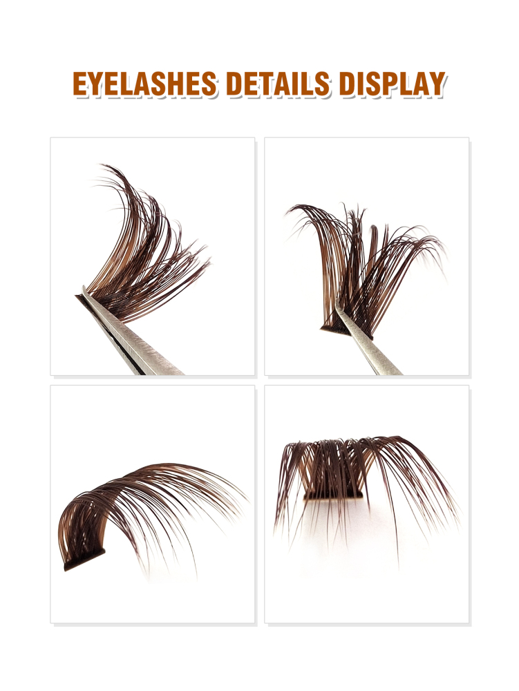 200 PCS D Curl Thick Brown Individual Lash Clusters 80D Mixed Length 9-16mm Lashes Fluffy Natural Look&Soft&Light DIY False Eyelash Extensions For Daily Life&Wedding&Dating&Party&Music Festival