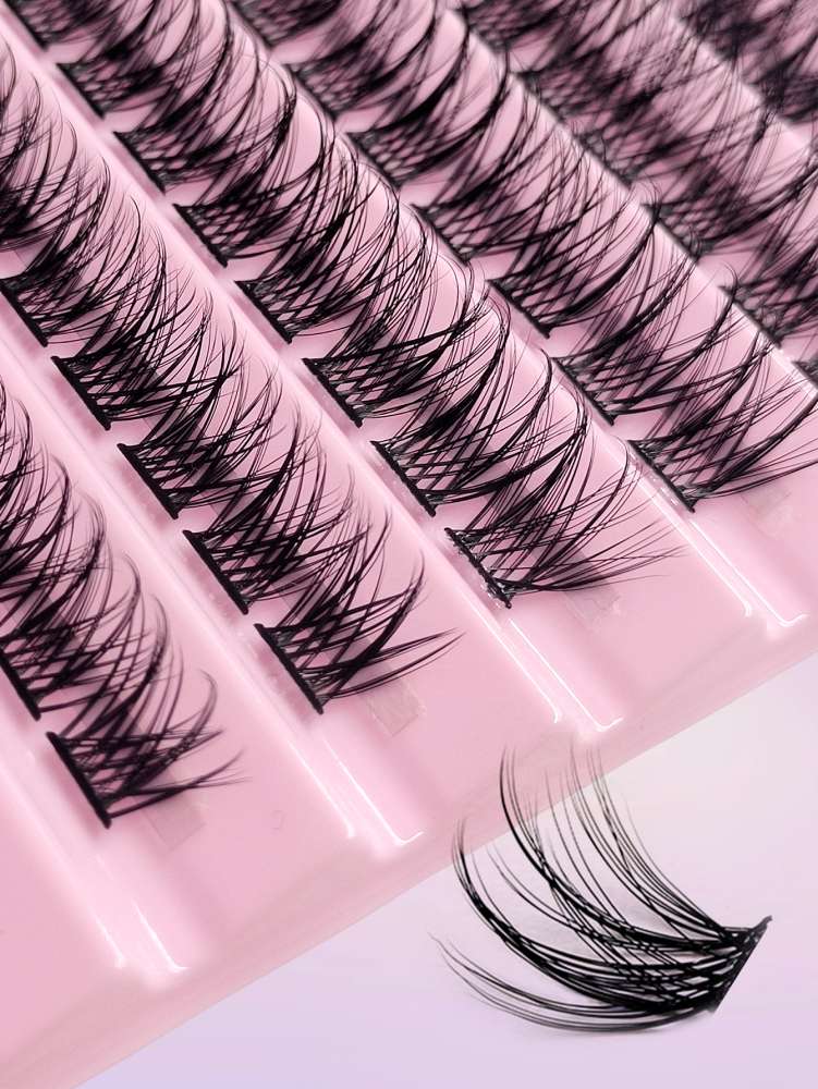 120 Clusters Individual Cluster Lashes DIY Eyelash Extension 8-16mm Wispy Cluster Eyelash Thin Band Crossed Natural  Eyelash Clusters,Individual Eyelashes,Lashes,Fake Lashes