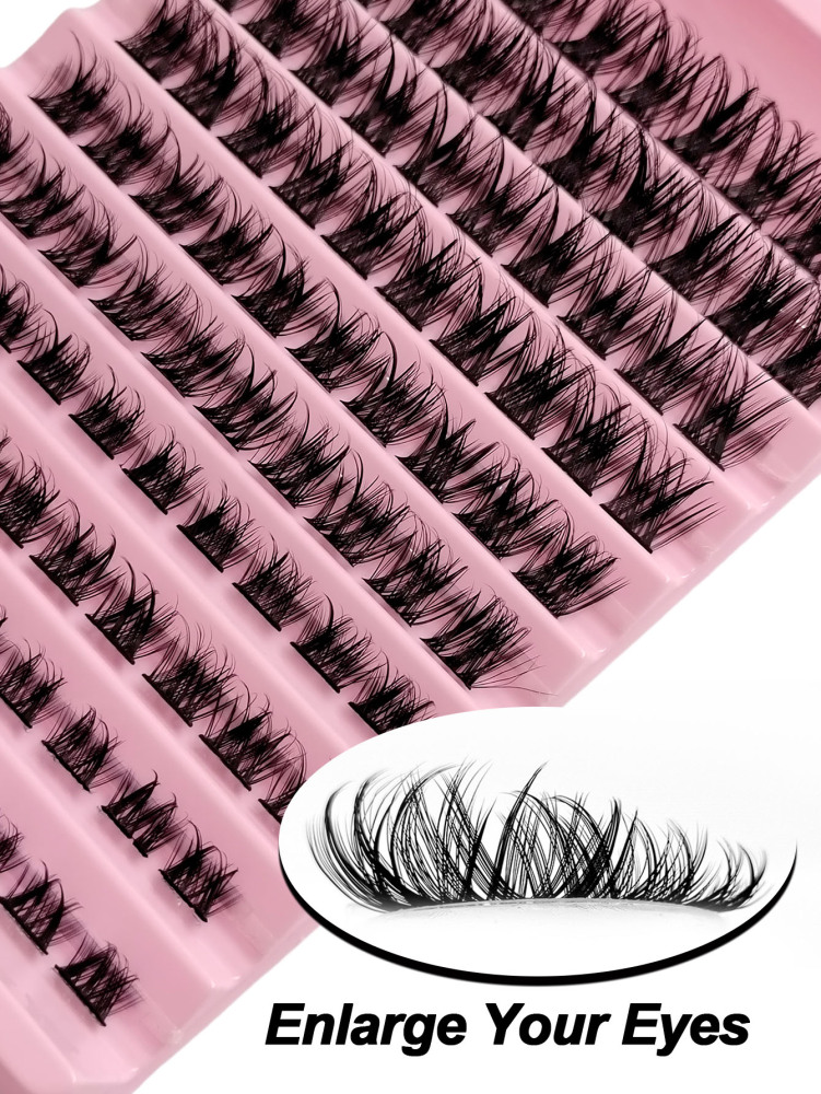 100PCS D Curl Wispy Individual Lashes DIY Lash Clusters Fluffy Crossed Cluster Lashes Volume Natural Soft Fake Lashes Lash Clusters,Eye Lash Clusters,Individual Eyelashes,Lashes,Fake Lashes