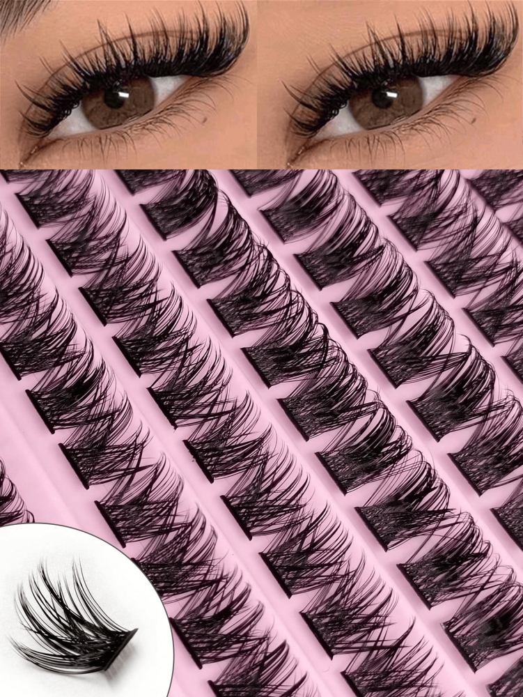 120pcs Cluster Lashes 8-16mm Wispy Individual Lashes Natural Look Lashes Fluffy Cluster Lash DIY Eyelash Extension Made From Premium Synthetic