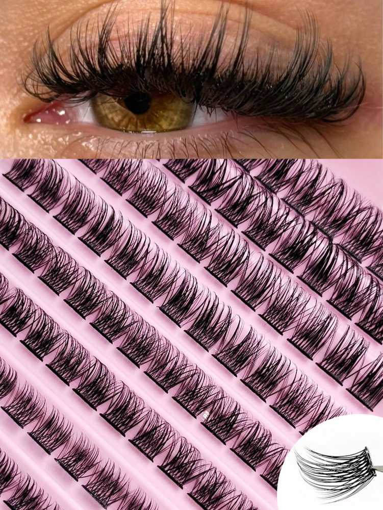 120 Clusters Individual Cluster Lashes DIY Lash Extension Crossed Wispy Soft Daily Cluster Lashes Thin Band Natural False Eyelashes Lash Clusters, Eyelash Clusters, Individual Eyelashes, Lashes, Fake Lashes