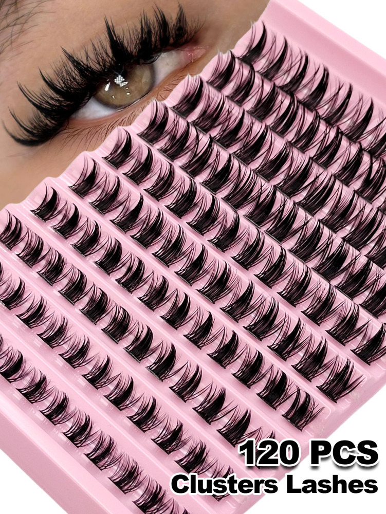 120PCS D Curl Clusters Manga DIY Eyelash Extension Fluffy Soft Individual Cluster Lash Thick Cluster Lash Natural False Eyelashes Lash Clusters,Eye Lash Clusters,Individual Eyelashes,Lashes,Fake Lashes