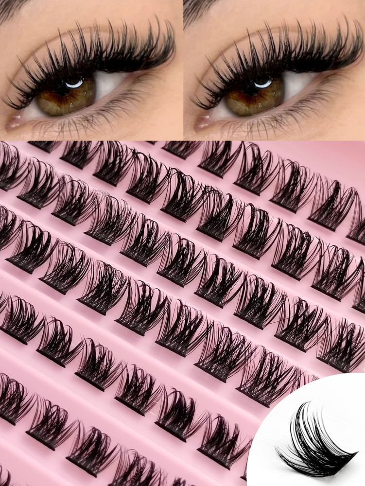120PCS Natural Wispy D Curl Clusters Lashes DIY At Home Eyelash Extension Volume Fluffy Soft Cluster Lash Daily False Eyelashes Lash Clusters, Eyelash Clusters, Individual Eyelashes, Lashes, Fake Lashes