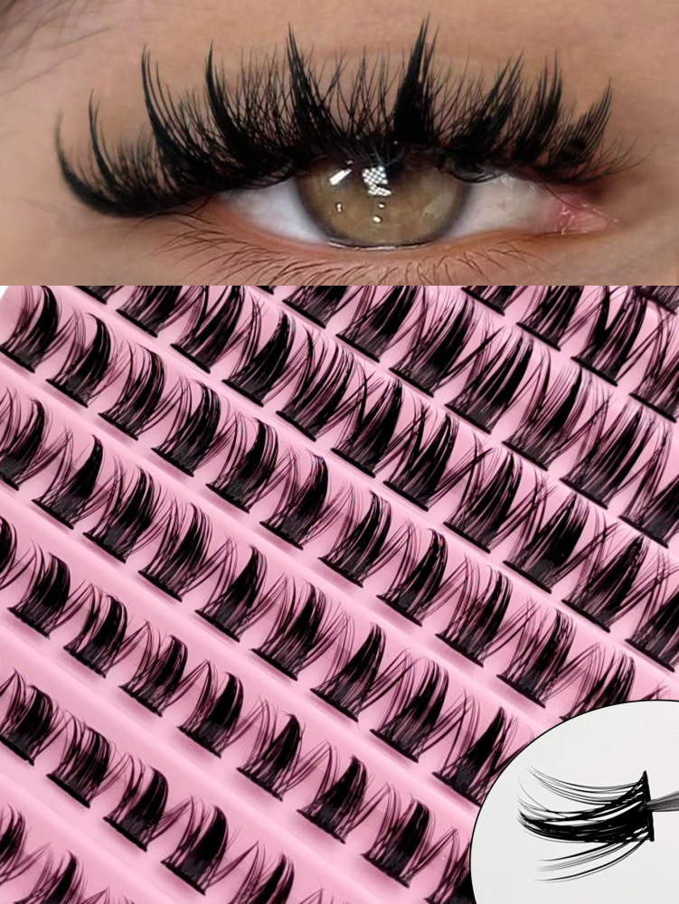120PCS D Curl Clusters Manga DIY Eyelash Extension Fluffy Soft Individual Cluster Lash Thick Cluster Lash Natural False Eyelashes Lash Clusters,Eye Lash Clusters,Individual Eyelashes,Lashes,Fake Lashes