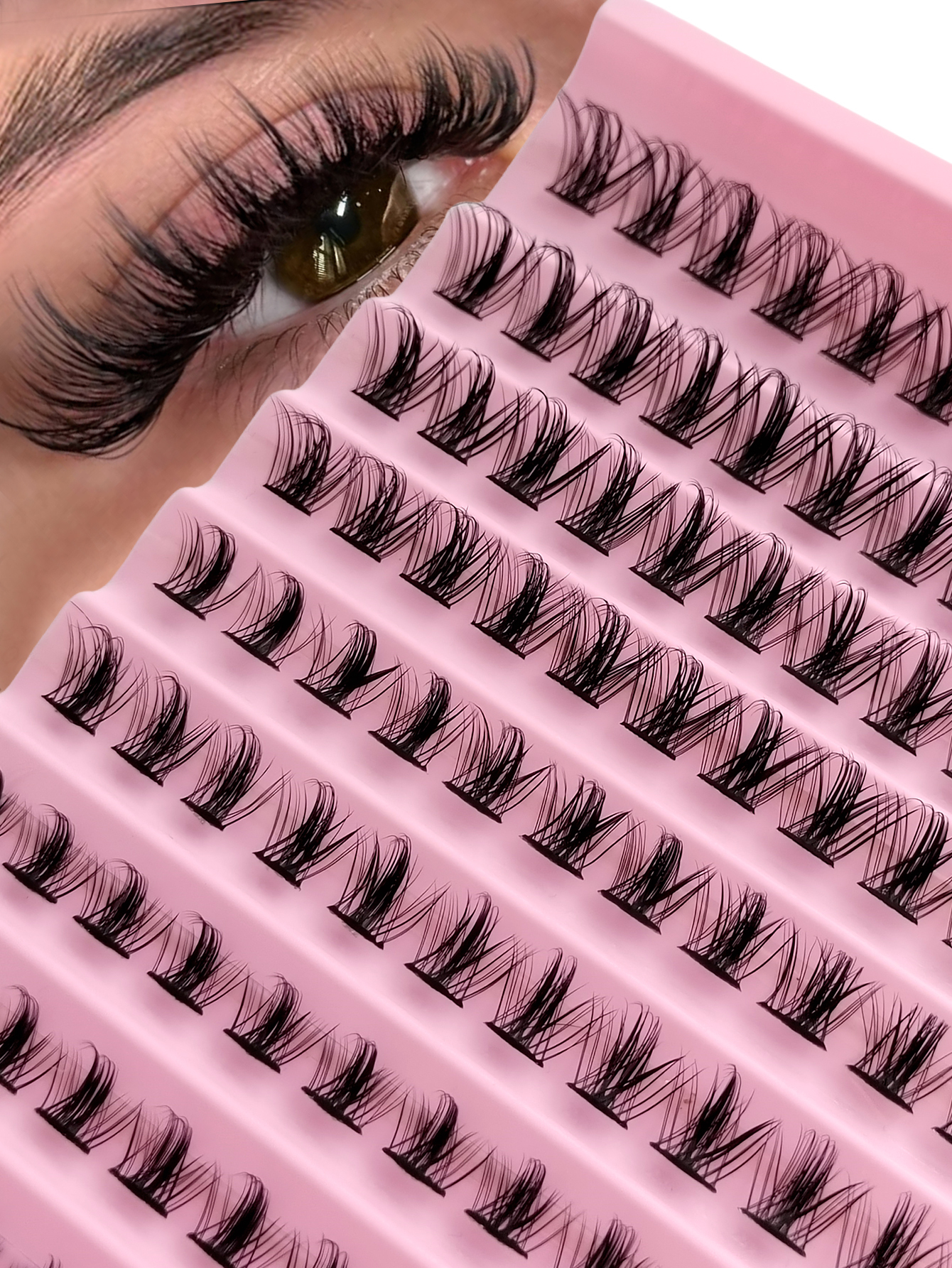 120PCS D Curl Clusters Lash Fluffy Soft Eyelash Extension Wispy Cluster Lash Thin Band Crossed Natural Look False Eyelashes For Daily Life&Wedding&Dating&Party&Music Festival&Spring Day&Travel Lash Clusters,Eye Lash Clusters,Individual Eyelashes,Lashes,Fa