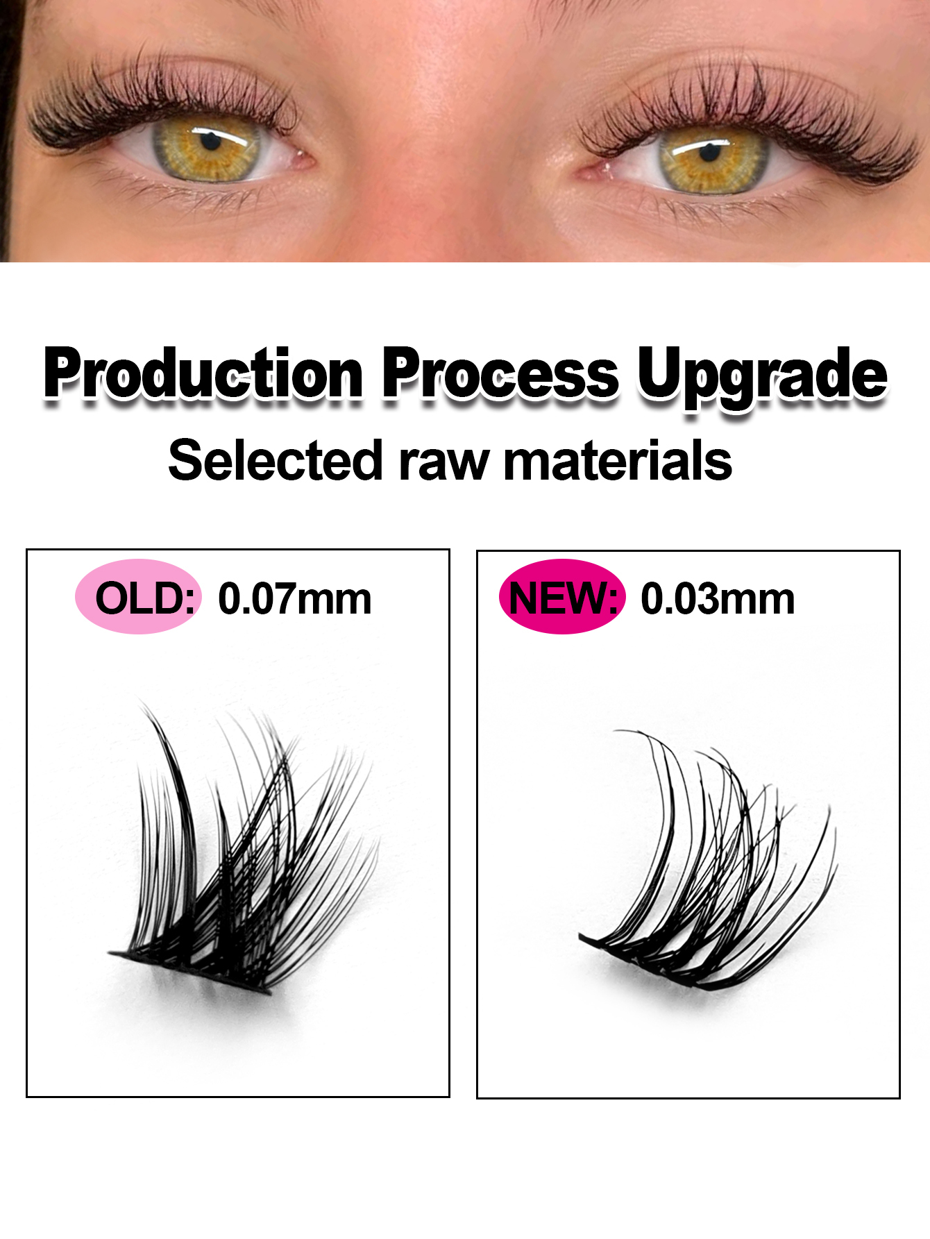 120PCS D Curl Thickness 0.03mm Clusters Lashes Eyelash Production Process Upgrade /Really Soft & Lightweight Wispy Cluster Lash Crossed Natural False Eyelashes