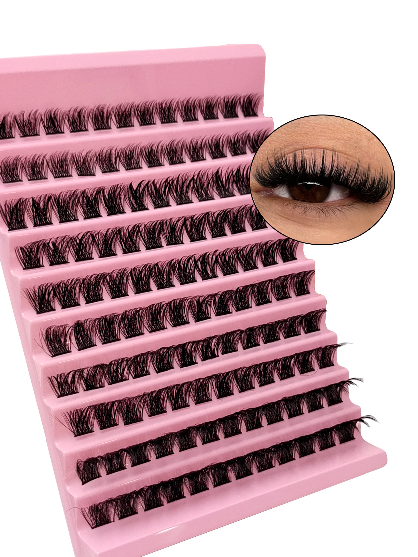 120PS D-Curl Clusters Lashes Fluffy Soft Wispy Natural Cluster Eyelashes 10-16mm Clusters Eyelash Thick Dramatic Look Lashes