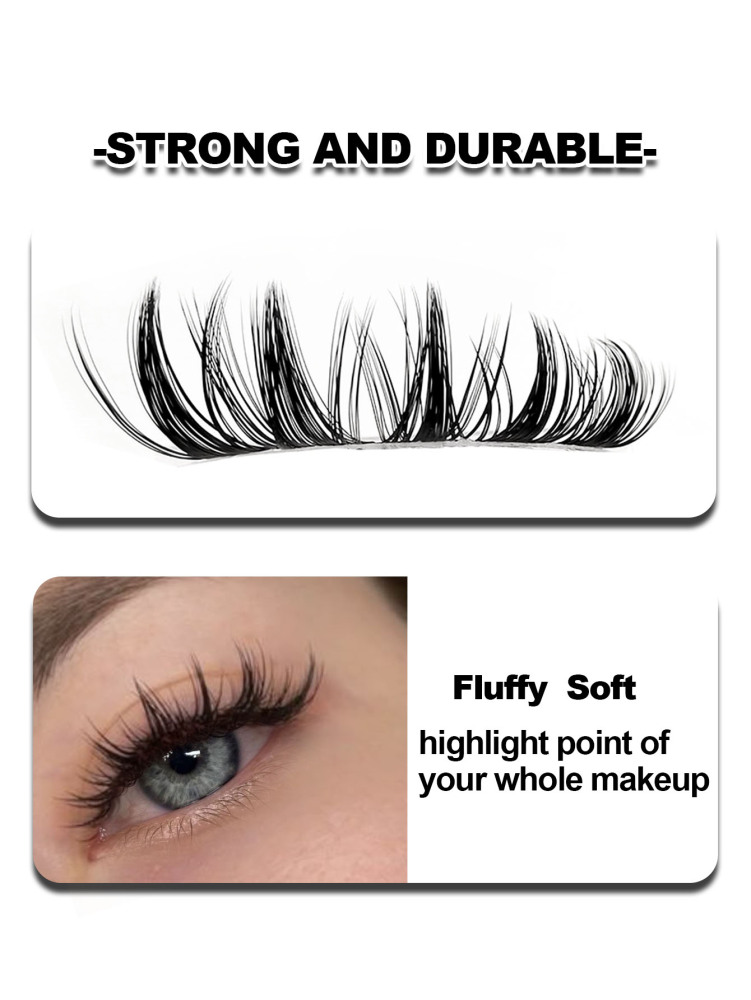 120PCS D Curl Clusters Manga DIY Eyelash Extension Fluffy Soft Individual Cluster Lash Thick Cluster Lash Natural False Eyelashes Lash Clusters,Eye Lash Clusters,Individual Eyelashes,Lashes,Fake Lashes