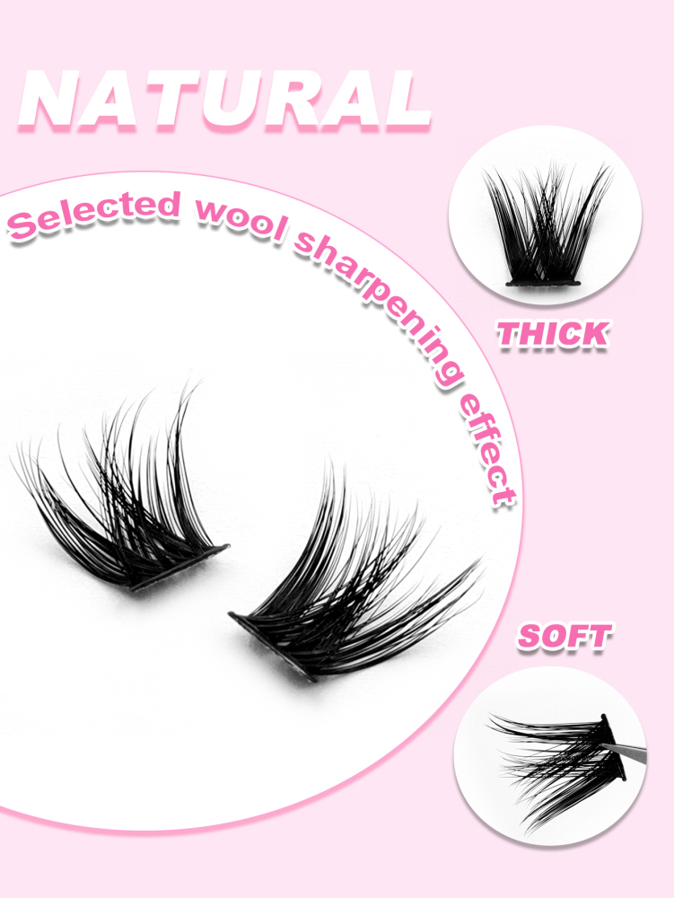 120PCS D Curl Clusters Lash Fluffy Soft Eyelash Extension Wispy Cluster Lash Thin Band Crossed Natural Look False Eyelashes For Daily Life&Wedding&Dating&Party&Music Festival&Spring Day&Travel Lash Clusters,Eye Lash Clusters,Individual Eyelashes,Lashes,Fa
