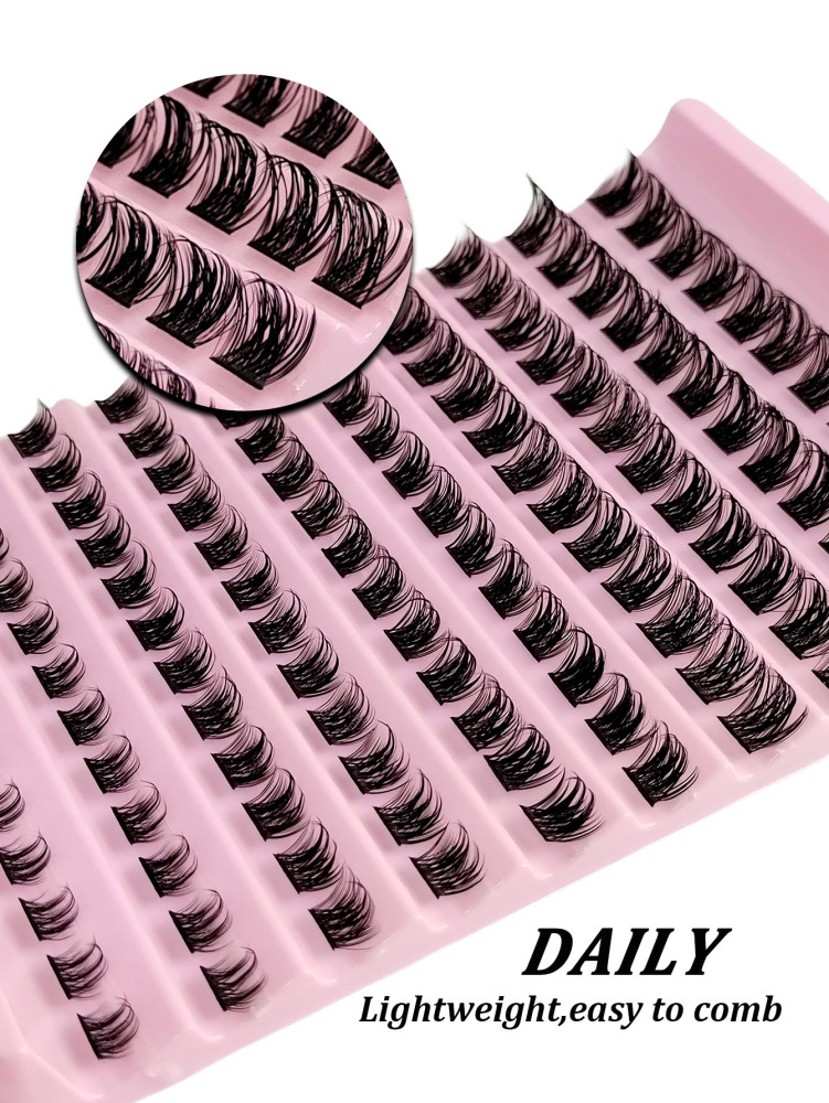 120PCS Natural Wispy D Curl Clusters Lashes DIY At Home Eyelash Extension Volume Fluffy Soft Cluster Lash Daily False Eyelashes Lash Clusters, Eyelash Clusters, Individual Eyelashes, Lashes, Fake Lashes