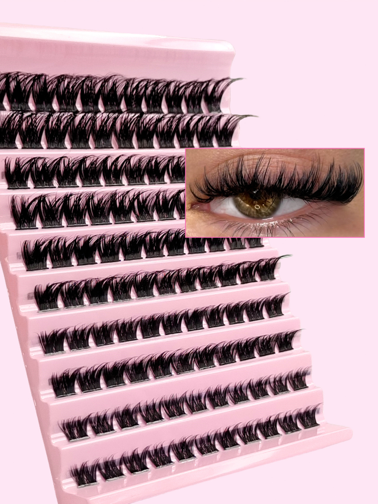 120PCS D Curl Clusters Lash Fluffy Soft Eyelash Extension Wispy Cluster Lash Thin Band Crossed Natural Look False Eyelashes For Daily Life&Wedding&Dating&Party&Music Festival&Spring Day&Travel Lash Clusters,Eye Lash Clusters,Individual Eyelashes,Lashes,Fa
