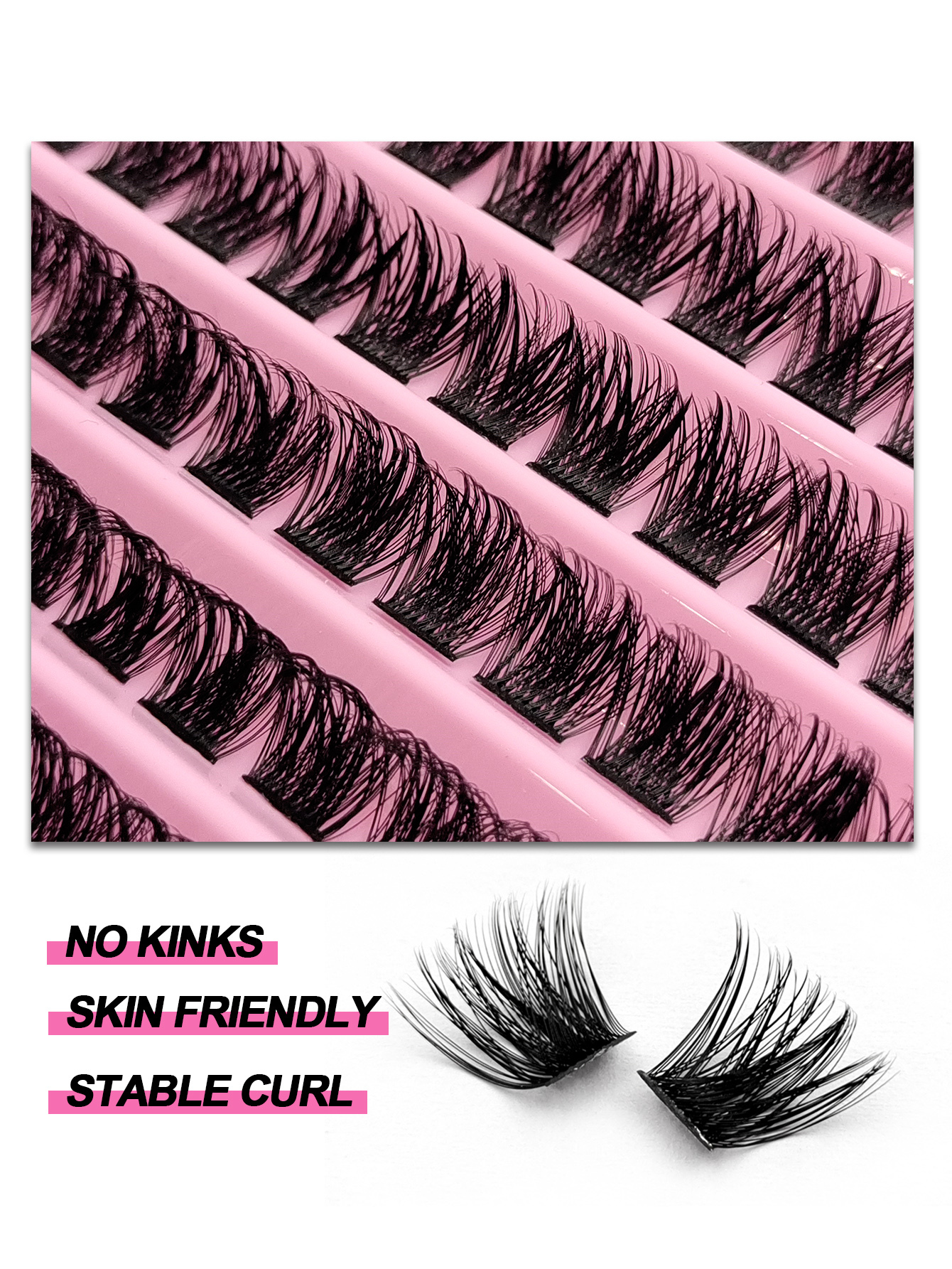 120PS D-Curl Clusters Lashes Fluffy Soft Wispy Natural Cluster Eyelashes 10-16mm Clusters Eyelash Thick Dramatic Look Lashes