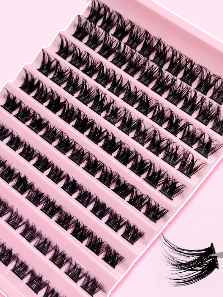 120PCS D Curl Clusters Lash Fluffy Soft Eyelash Extension Wispy Cluster Lash Thin Band Crossed Natural Look False Eyelashes For Daily Life&Wedding&Dating&Party&Music Festival&Spring Day&Travel Lash Clusters,Eye Lash Clusters,Individual Eyelashes,Lashes,Fa