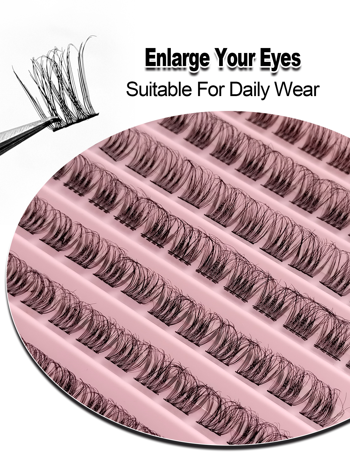 120PCS D Curl Thickness 0.03mm Clusters Lashes Eyelash Production Process Upgrade /Really Soft & Lightweight Wispy Cluster Lash Crossed Natural False Eyelashes