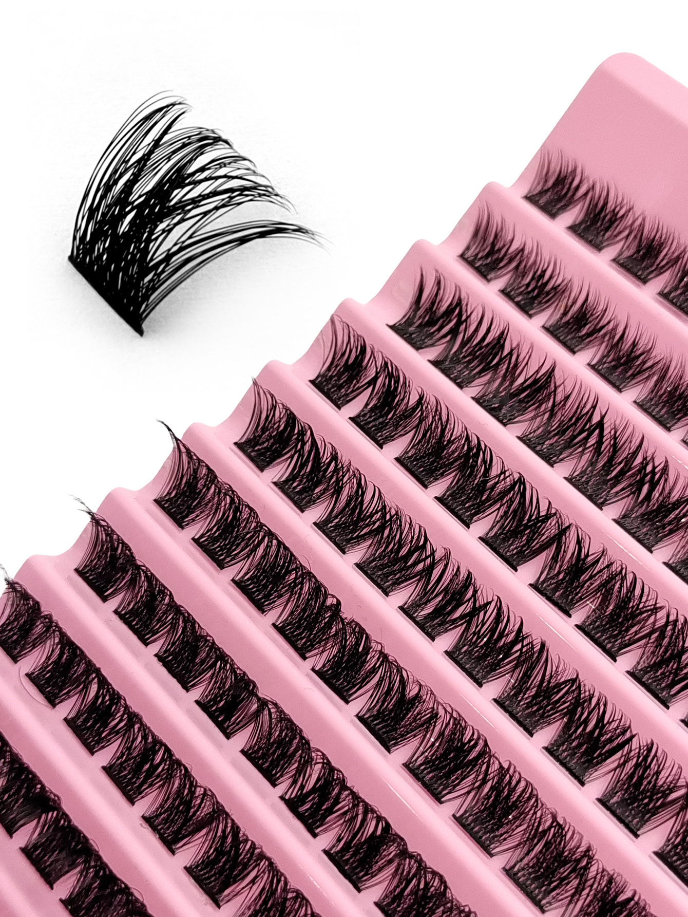 120PS D-Curl Clusters Lashes Fluffy Soft Wispy Natural Cluster Eyelashes 10-16mm Clusters Eyelash Thick Dramatic Look Lashes