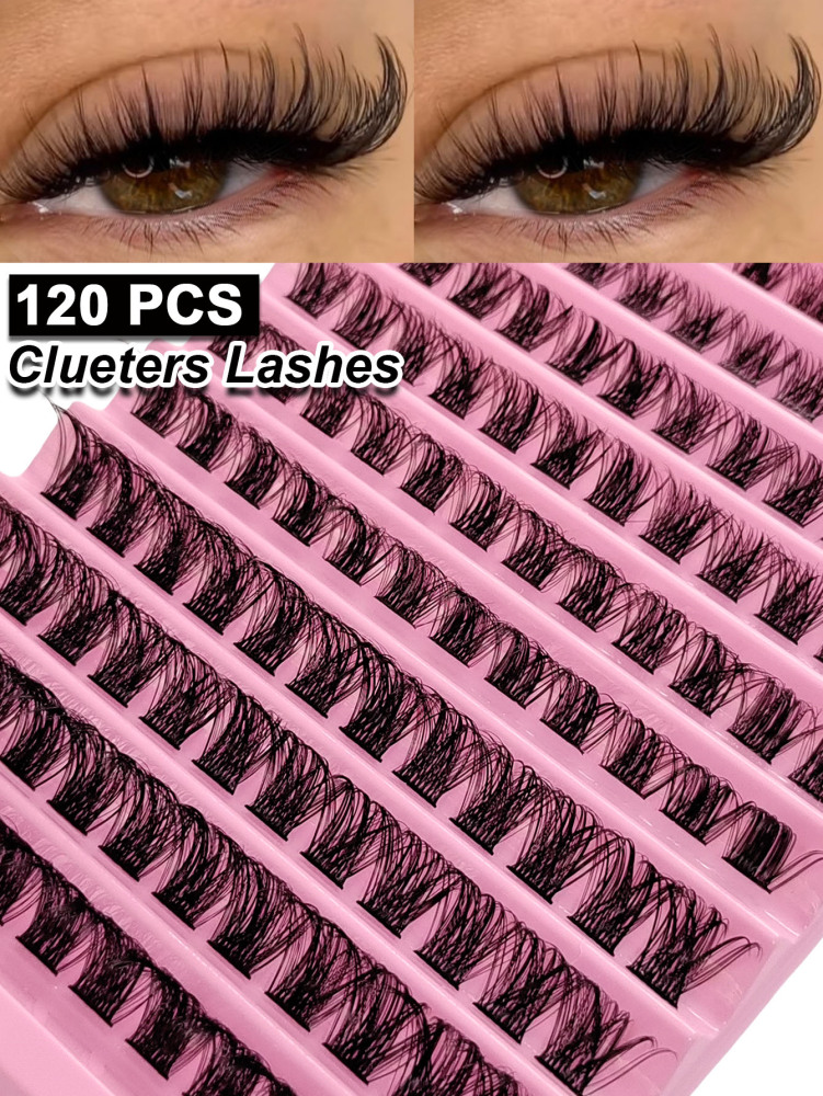 120 PCS D Curl Cluster Lashes Fluffy Soft DIY Eyelash Extension Natural Long Volume Individual Eyelashes Lash Clusters,Eye Lash Clusters,Individual Eyelashes,Lashes,Fake Lashes