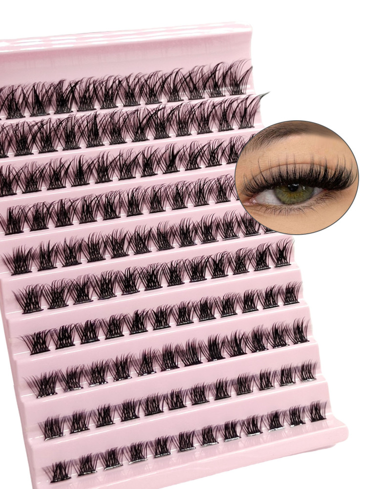 120 PCS D Curl Clusters Lash 8-16mm Individual Lashes Extensions Crossed Wispy Natural Look Lashes Fluffy Soft Cluster Lashes Clusters,Eyelash Clusters,Individual Eyelashes,Lashes,Fake Lashes
