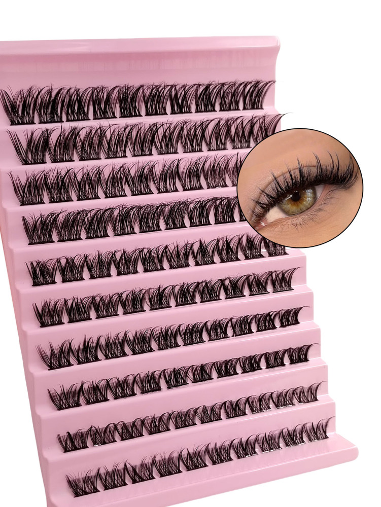 100PCS Cluster Lashes D Curl Natural Look Soft Fluffy And Wispy Individual Eyelashes Crossed Lashes Makeup Extensions DIY At Home Lash Clusters, Eyelash Clusters, Individual Eyelashes, Lashes, Fake Lashes