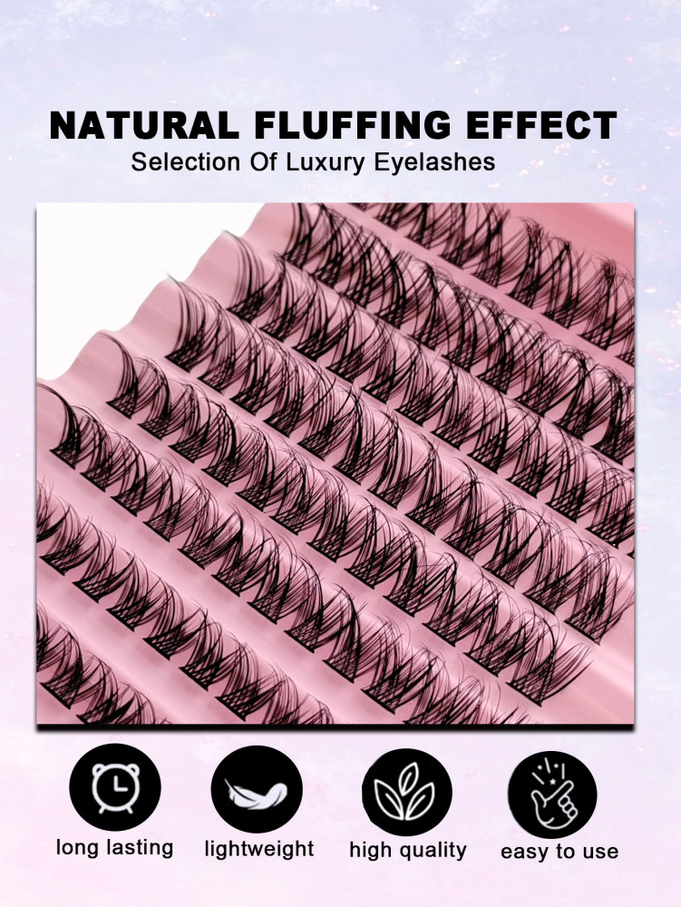 120 PCS D Curl Clusters Lashes Reusable Individual Eyelashes Natural Soft Eyelash Clusters DIY Eyelash Extensions Easy Wearing Travel Essentials Makeup Tools Lash Clusters,Eyelash Clusters,Individual Eyelashes,Lashes,Fake Lashes