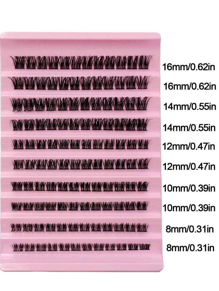 120PCS D Curl Cluster Lashes Volume Crossed Lashes Natural Look 8-16MM DIY False Lashes Fluffy Soft Eyelashes Extension Lash Clusters, Eyelash Clusters, Individual Eyelashes, Lashes, Fake Lashes