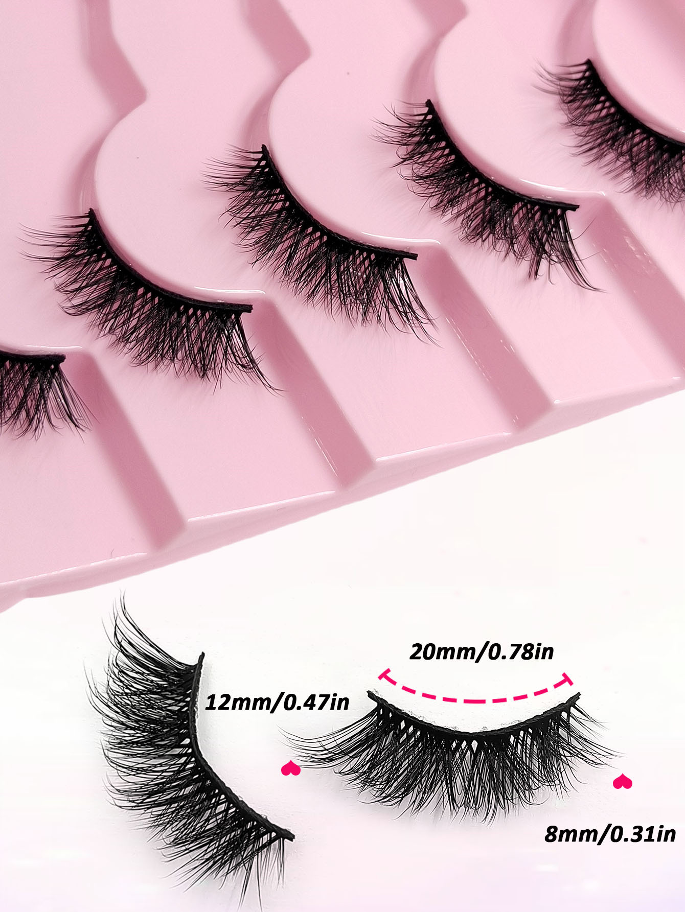 Asiteo New 7 Pairs Half Lashes Soft Natural Cat Eye Lashes Makeup Tool Fake Fluffy Crossed Eyelashes Extension