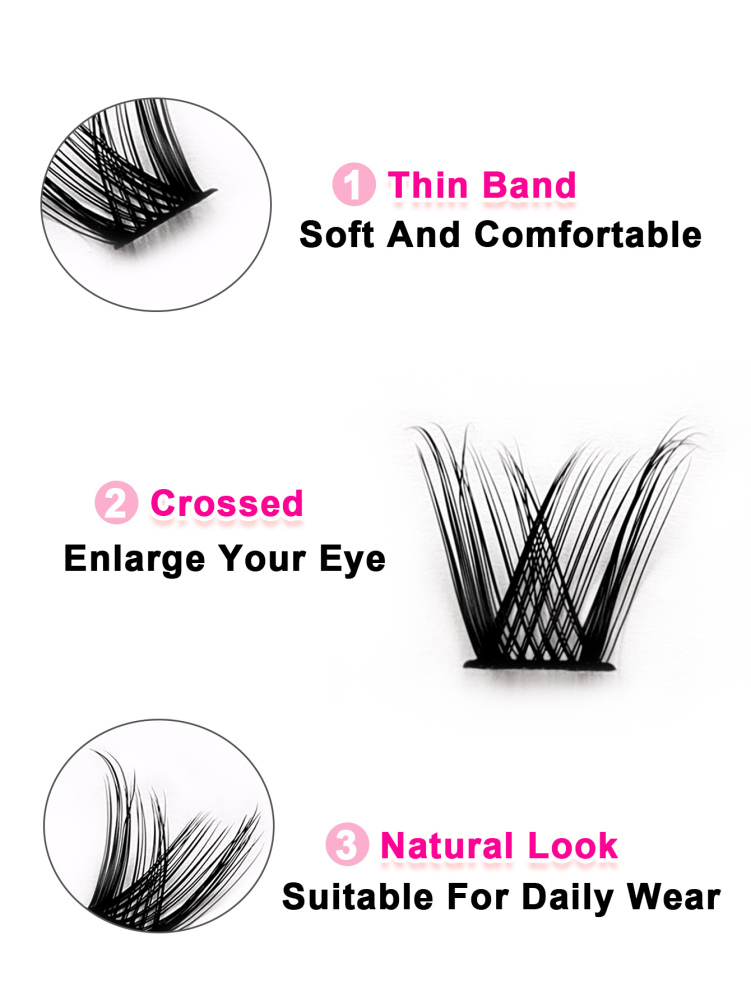 120 Clusters D Curl Individual Lashes 8-16mm DIY Eyelash Clusters Natural Fluffy Crossed Cluster Lash Extensions Lash Clusters, Eyelash Clusters, Individual Eyelashes, Lashes, Fake Lashes