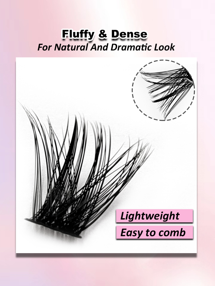120 PCS D Curl Cluster Lashes Fluffy Soft DIY Eyelash Extension Natural Long Volume Individual Eyelashes Lash Clusters,Eye Lash Clusters,Individual Eyelashes,Lashes,Fake Lashes