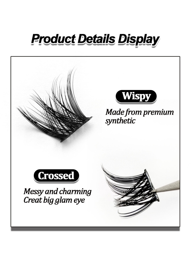 100PCS Cluster Lashes D Curl Natural Look Soft Fluffy And Wispy Individual Eyelashes Crossed Lashes Makeup Extensions DIY At Home Lash Clusters, Eyelash Clusters, Individual Eyelashes, Lashes, Fake Lashes