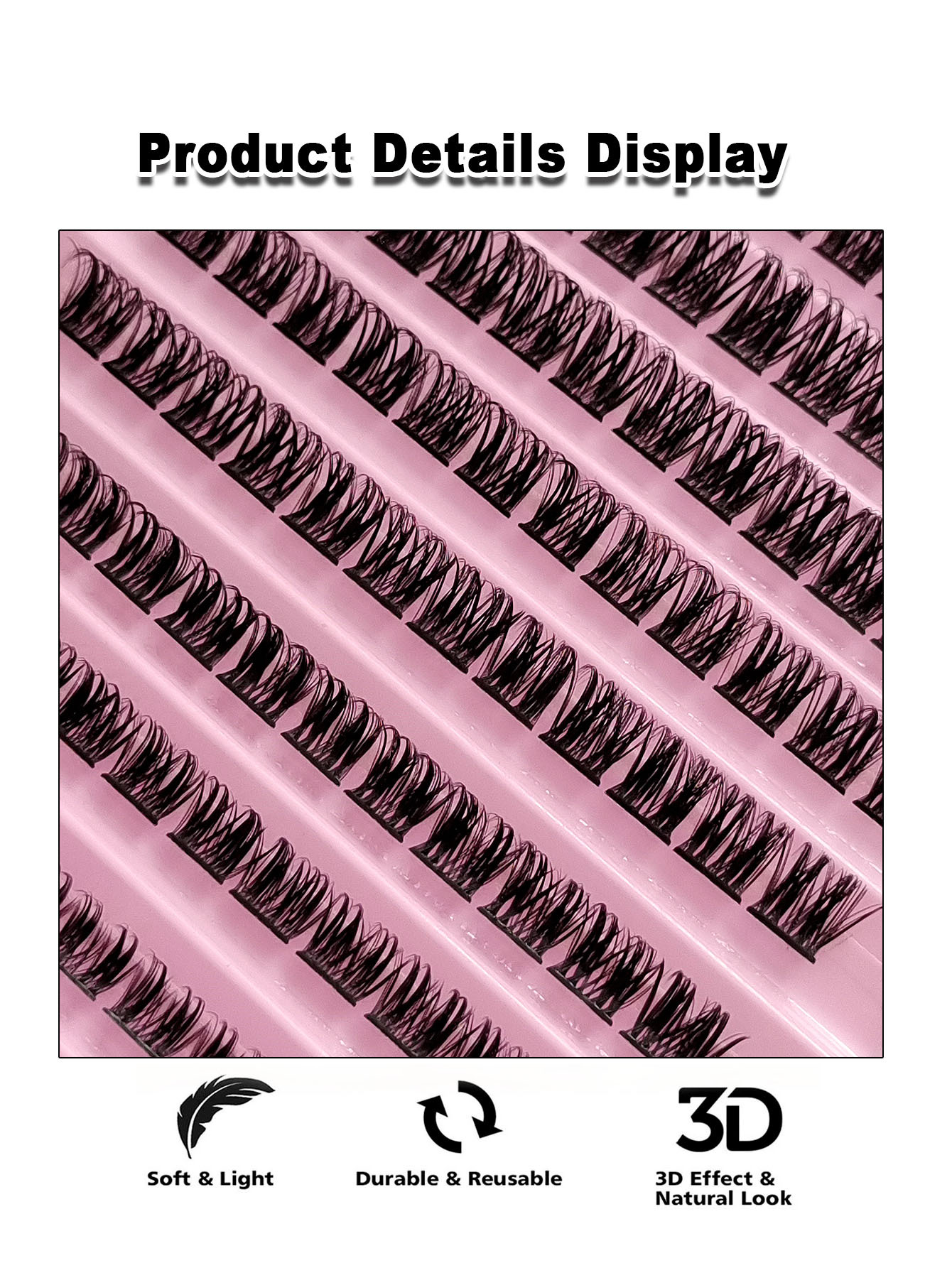120PCS D Curl Cluster Lashes Volume Crossed Lashes Natural Look 8-16MM DIY False Lashes Fluffy Soft Eyelashes Extension Lash Clusters, Eyelash Clusters, Individual Eyelashes, Lashes, Fake Lashes