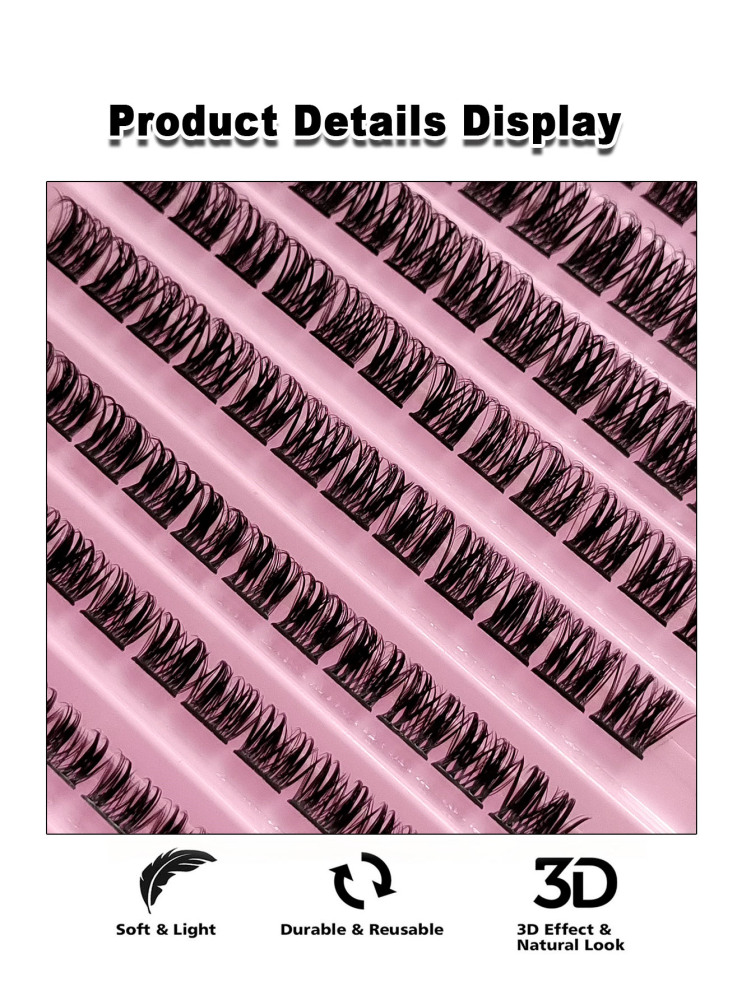120PCS D Curl Cluster Lashes Volume Crossed Lashes Natural Look 8-16MM DIY False Lashes Fluffy Soft Eyelashes Extension Lash Clusters, Eyelash Clusters, Individual Eyelashes, Lashes, Fake Lashes