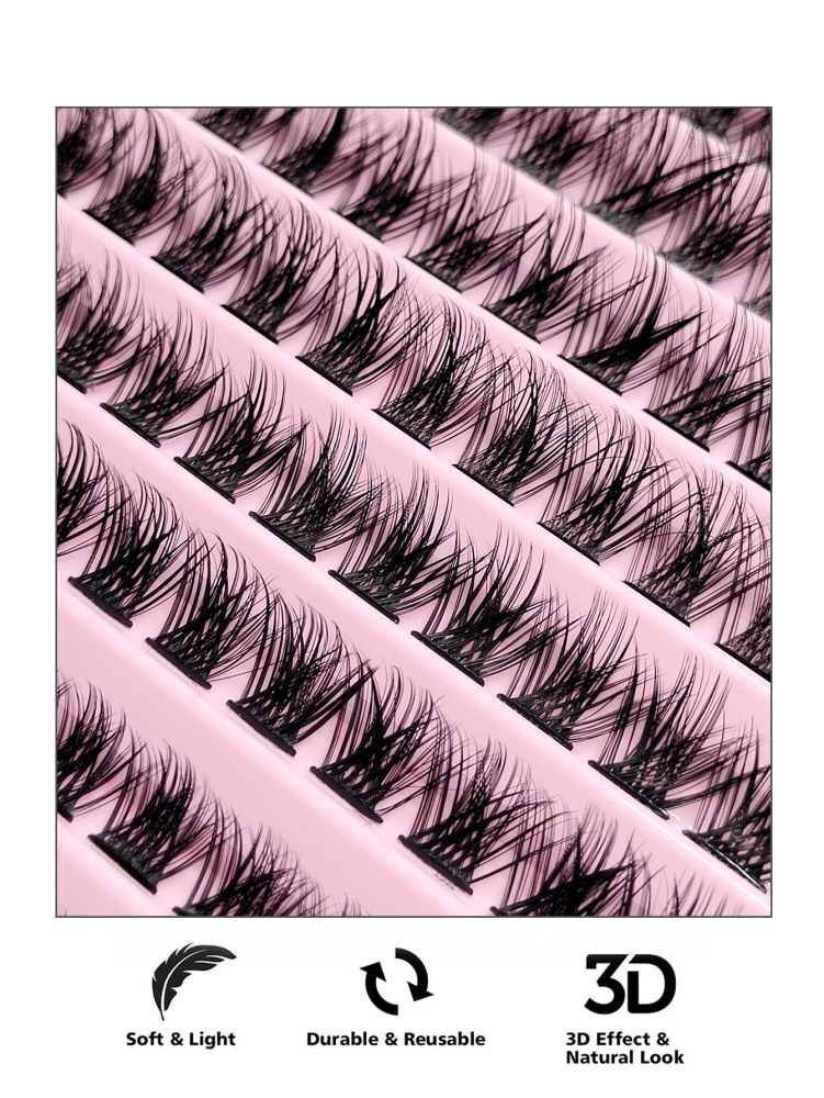 120 PCS D Curl Clusters Lash 8-16mm Individual Lashes Extensions Crossed Wispy Natural Look Lashes Fluffy Soft Cluster Lashes Clusters,Eyelash Clusters,Individual Eyelashes,Lashes,Fake Lashes