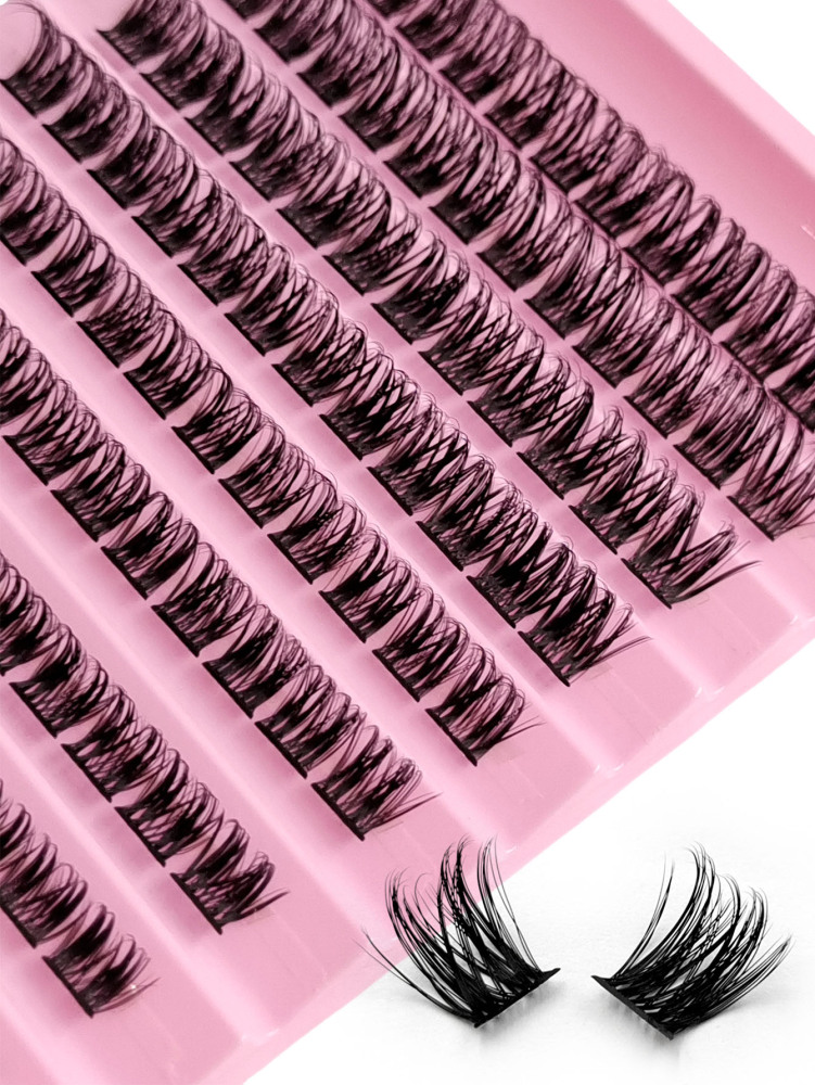 120PCS D Curl Cluster Lashes Volume Crossed Lashes Natural Look 8-16MM DIY False Lashes Fluffy Soft Eyelashes Extension Lash Clusters, Eyelash Clusters, Individual Eyelashes, Lashes, Fake Lashes