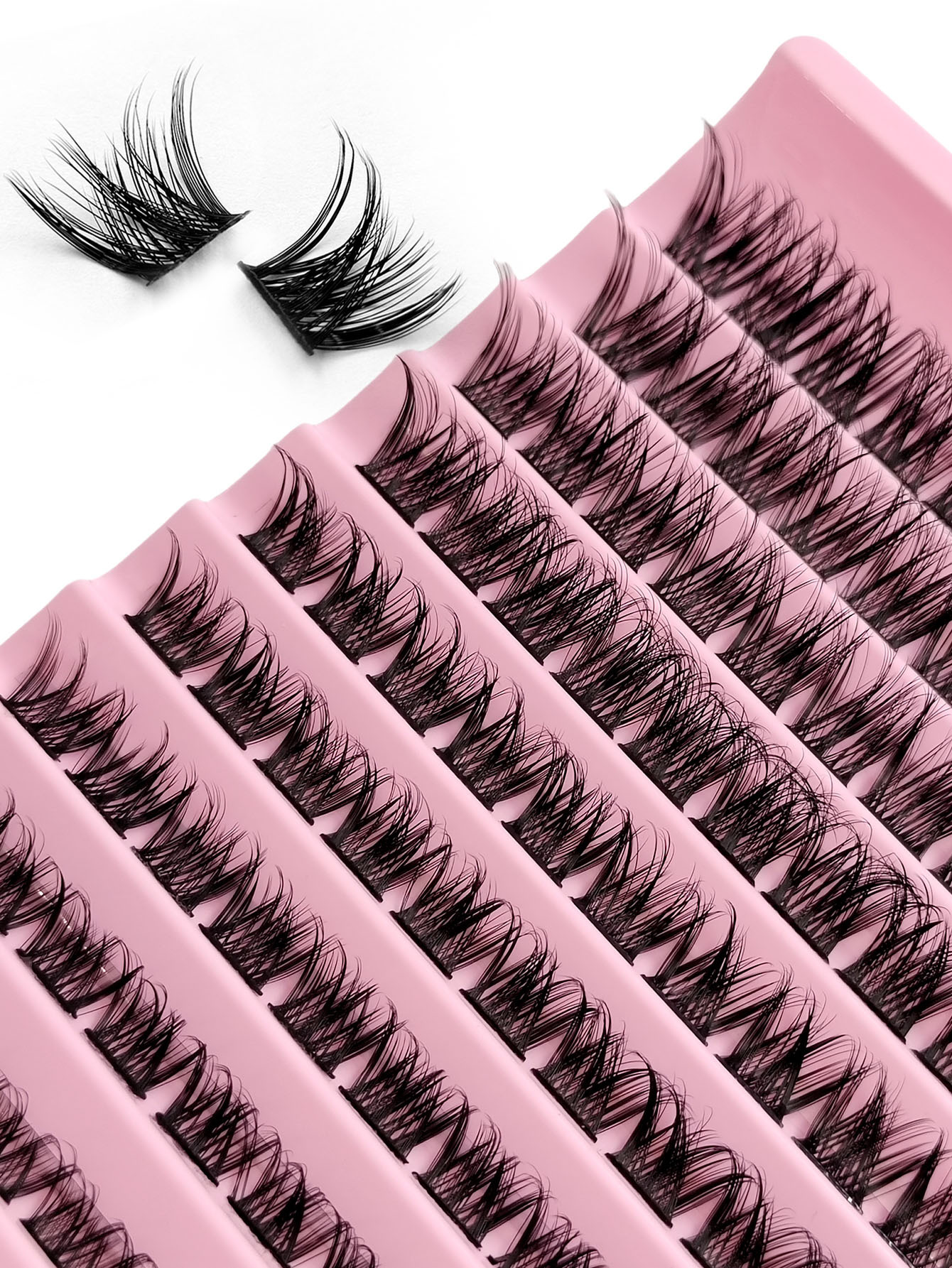 100PCS Cluster Lashes D Curl Natural Look Soft Fluffy And Wispy Individual Eyelashes Crossed Lashes Makeup Extensions DIY At Home Lash Clusters, Eyelash Clusters, Individual Eyelashes, Lashes, Fake Lashes