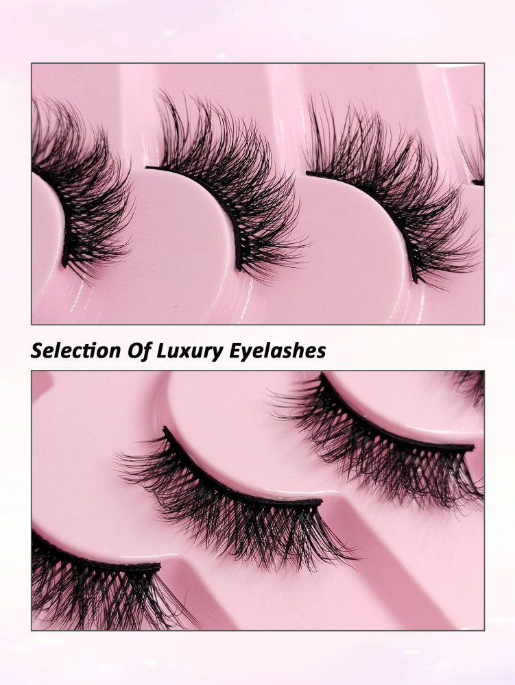 Asiteo New 7 Pairs Half Lashes Soft Natural Cat Eye Lashes Makeup Tool Fake Fluffy Crossed Eyelashes Extension
