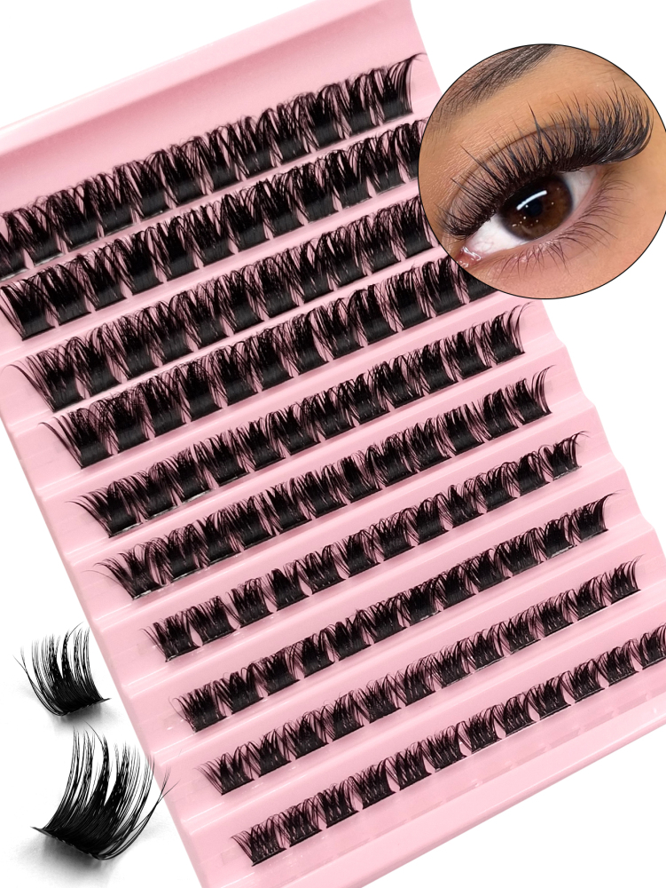 Individual Lashes 120pcs D Curl Mixed Length 8-16mm Fluffy And Thick Natural Eyelash Extensions Cluster Eyelash Strip Eyelash Reusable