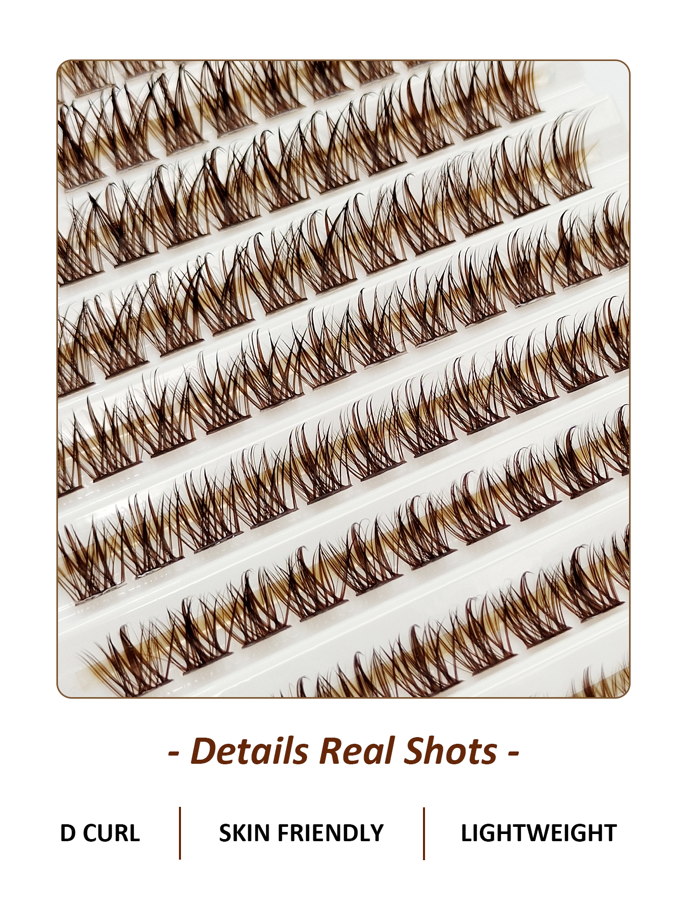 120Pcs D Curl Brown Cluster Eyelashes Natural Crossed Thick Fluffy Eyelash Clusters Eyelash Extensions 8-16mm DIY Eyelash Individual Eyelash