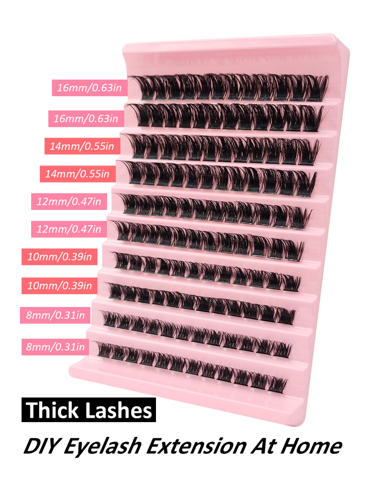 Individual Lashes 120pcs D Curl Mixed Length 8-16mm Fluffy And Thick Natural Eyelash Extensions Cluster Eyelash Strip Eyelash Reusable