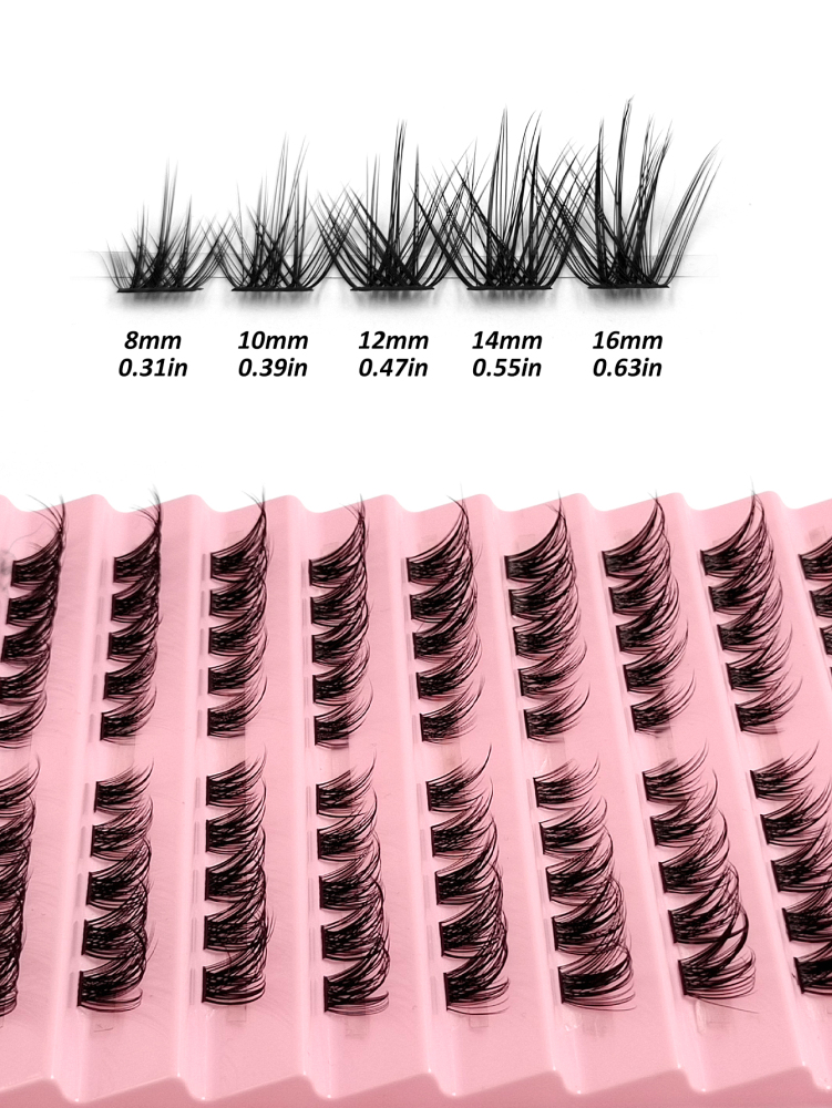 100PCS (8-16mm) of Fox Eyelash D Curly Faux Mink Eyelash Expansion , Natural Appearance And Soft Personal Long Eyelash, Box Mix Natural Look