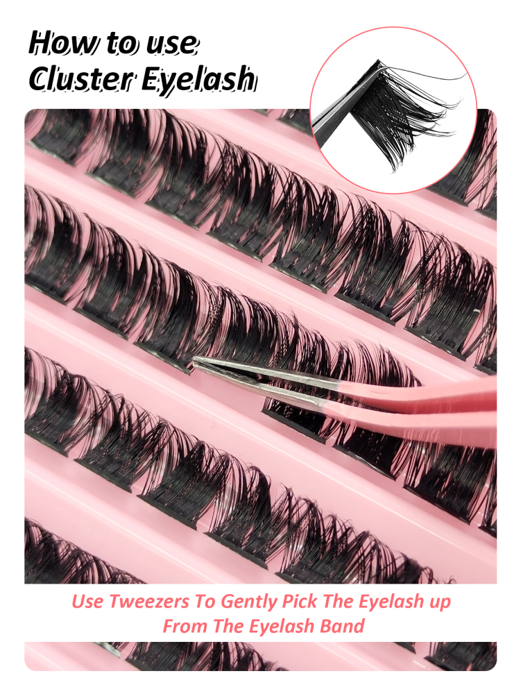 Individual Lashes 120pcs D Curl Mixed Length 8-16mm Fluffy And Thick Natural Eyelash Extensions Cluster Eyelash Strip Eyelash Reusable