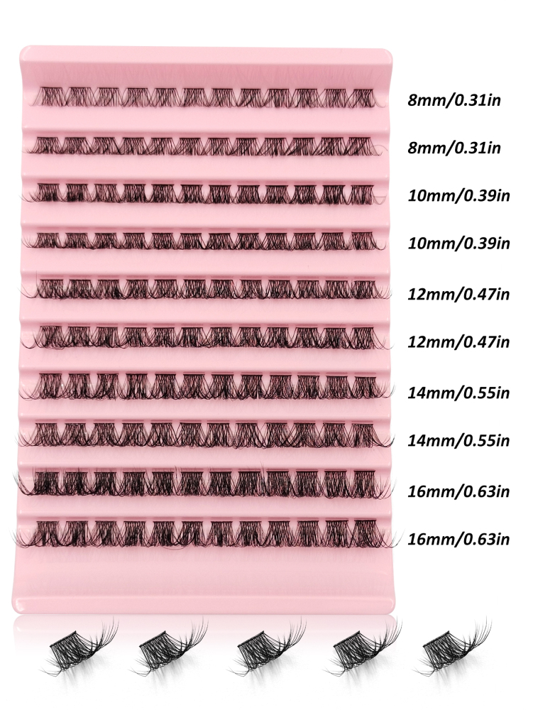 120pcs Cluster Lashes Faux Mink Eyelashes Comfortable D Curl 8-16mm Mixed Natural Long Eyelash Segmented Extension Personal Eyelash Makeup Tool