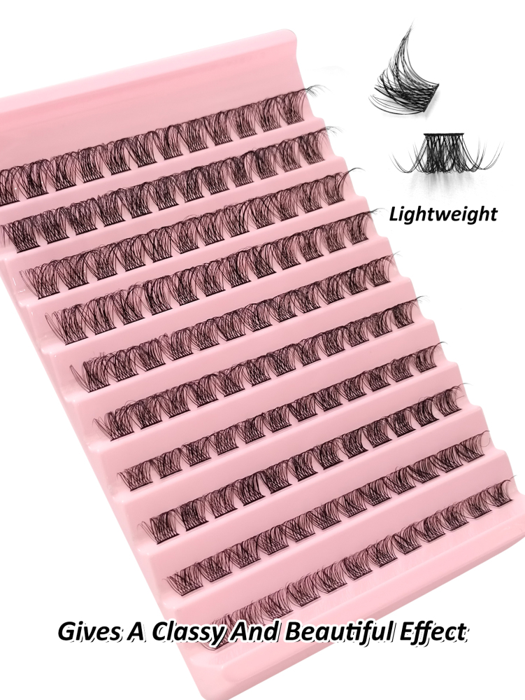 120pcs Cluster Lashes Faux Mink Eyelashes Comfortable D Curl 8-16mm Mixed Natural Long Eyelash Segmented Extension Personal Eyelash Makeup Tool