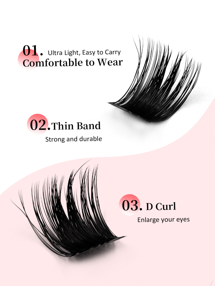 Individual Lashes 120pcs D Curl Mixed Length 8-16mm Fluffy And Thick Natural Eyelash Extensions Cluster Eyelash Strip Eyelash Reusable