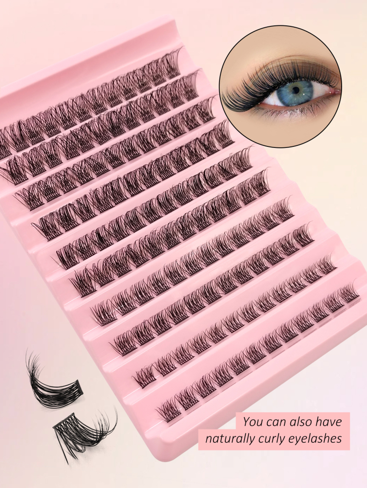 Individual Eyelash 120pcs D Curl Mixed Length 8-16mm Fluffy And Wispy Natural Eyelash Extensions DIY Eyelash Reusable Cluster Eyelash