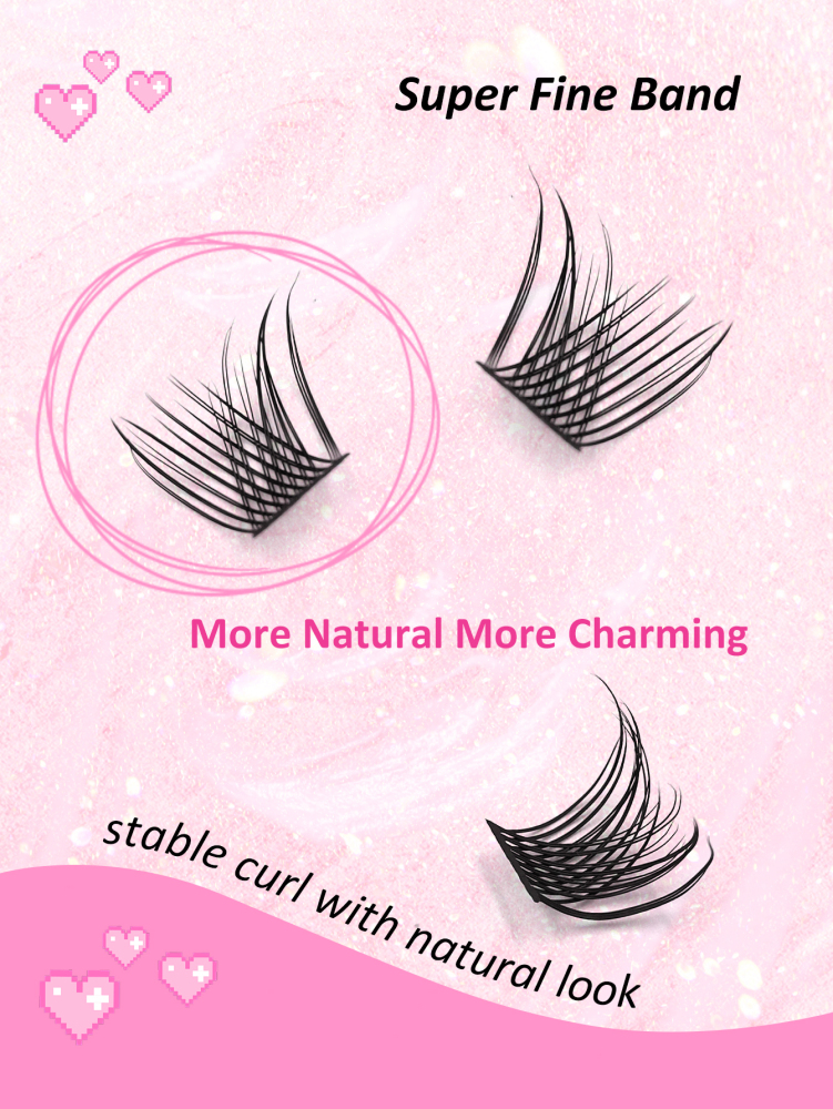 120Pcs Individual Eyelash D Curl 8-16mm Mixed Length Individual Natural Look Cluster Eyelash Segmented Individual False Eyelashes Ultra-light Individual Eyelash